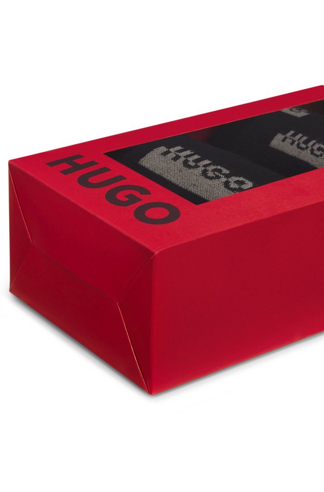 HUGO Socken (2-Paar) mit elastischem Bund, Baumwollmischung, Logo-Design – Bild 5 von 5