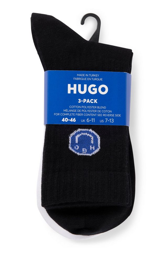 HUGO Socken 3P QS BLUE DESIGN (Packung, 3-Paar) mit Branding UNISEX Sportsocken – Bild 2 von 5