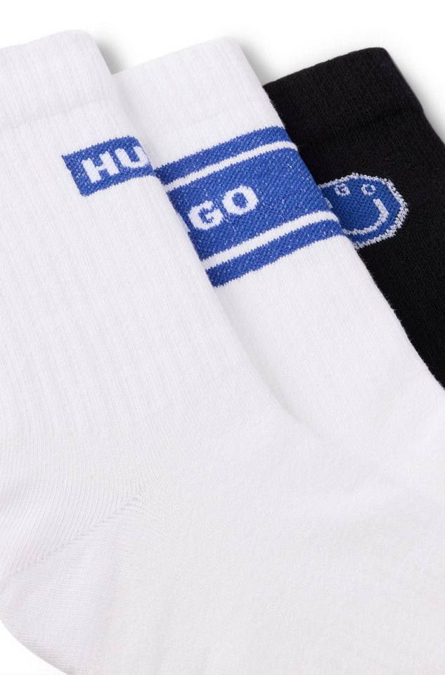 HUGO Socken 3P QS BLUE DESIGN (Packung, 3-Paar) mit Branding UNISEX Sportsocken – Bild 4 von 5