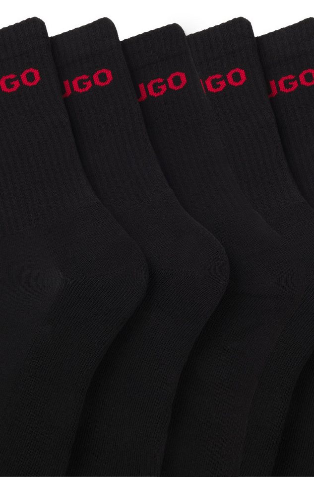 HUGO Socken 6P QS RIB LOGO CC (Packung, 6-Paar, 6er Pack) mit eingestricktem HUGO Logo – Bild 3 von 4