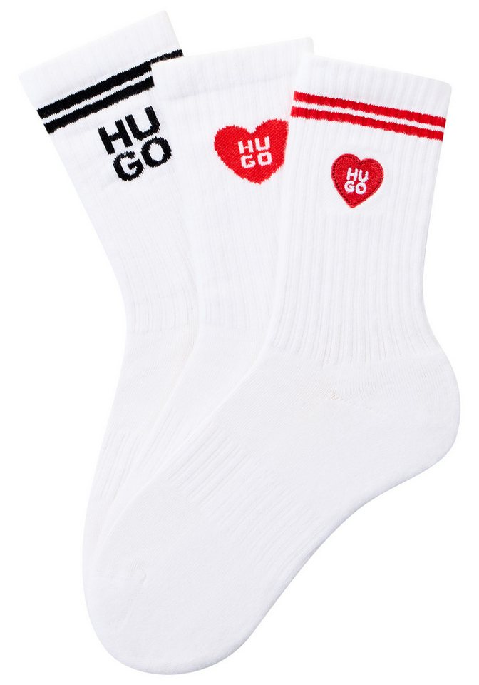 HUGO Socken (Packung, 3-Paar) verstärkte Fersen- und Zehenpartie, gerippte Details – Bild 5 von 5