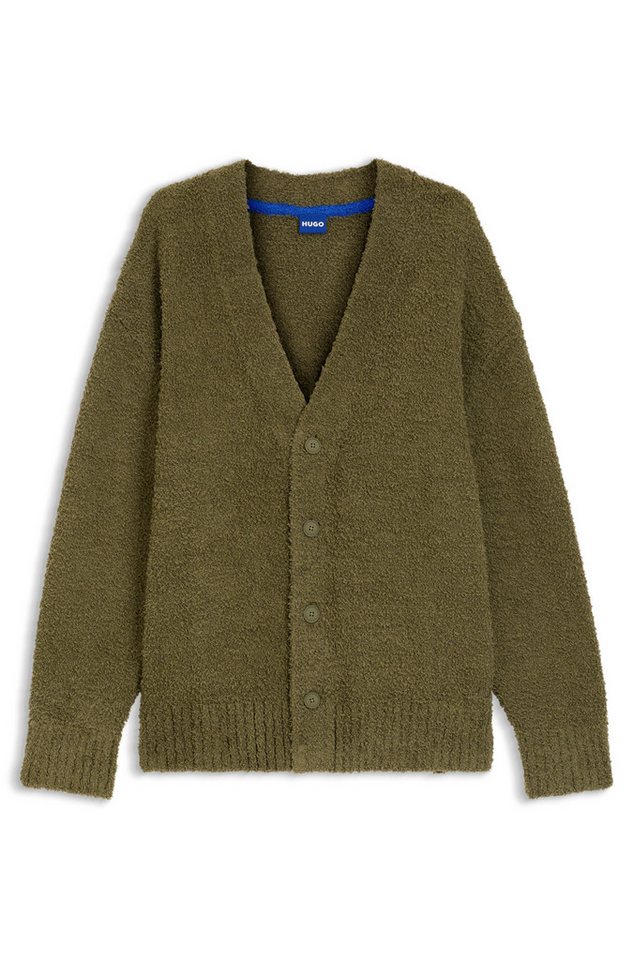 HUGO Strickjacke Sonou V-Ausschnitt, Oversized fit, Bouclé-Strick – Bild 4 von 5