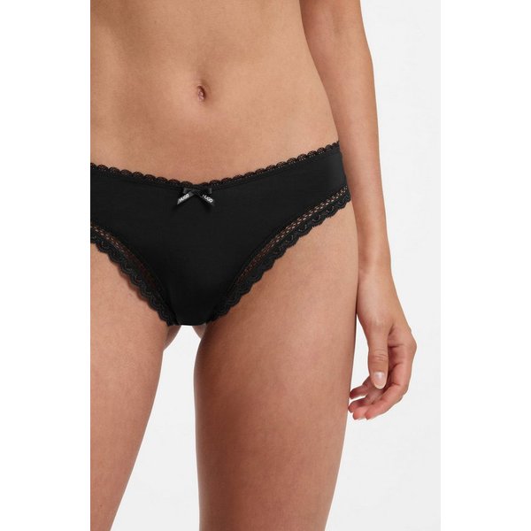 HUGO String elegante Spitzenbesätze, Logo-Schleife, mittlere Bundhöhe