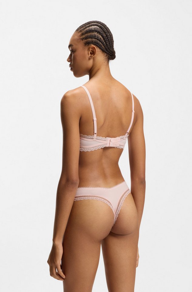HUGO String elegante Spitzenbesätze, Logo-Schleife, mittlere Bundhöhe – Bild 4 von 5