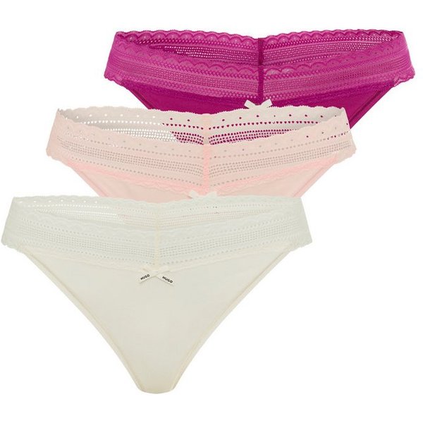 HUGO String Lace (Packung, 3-St) mit Spitzeneinsatz