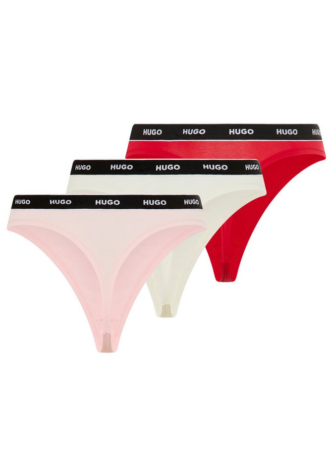 HUGO String TRIPLET THONG STRIPE elastischer Bund mit Logo, enganliegend – Bild 2 von 2