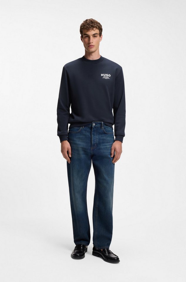 HUGO Sweatshirt Nespon Rundhalsausschnitt, Regular Fit, reine Baumwolle – Bild 3 von 5