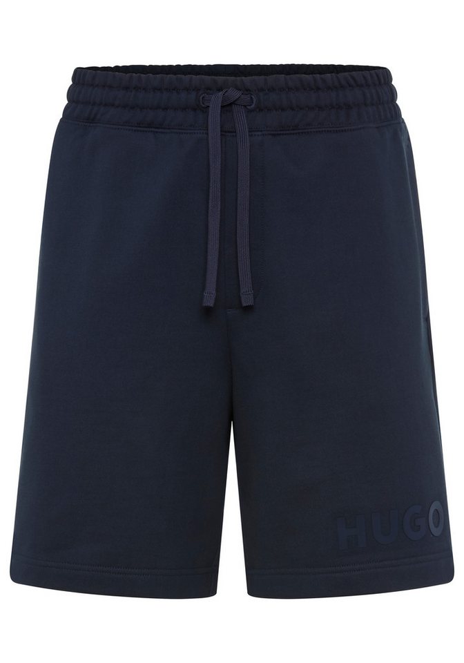 HUGO Sweatshorts Dinkoe elastischer Bund mit Kordel, Relaxed Fit, Logo-Druck – Bild 2 von 3