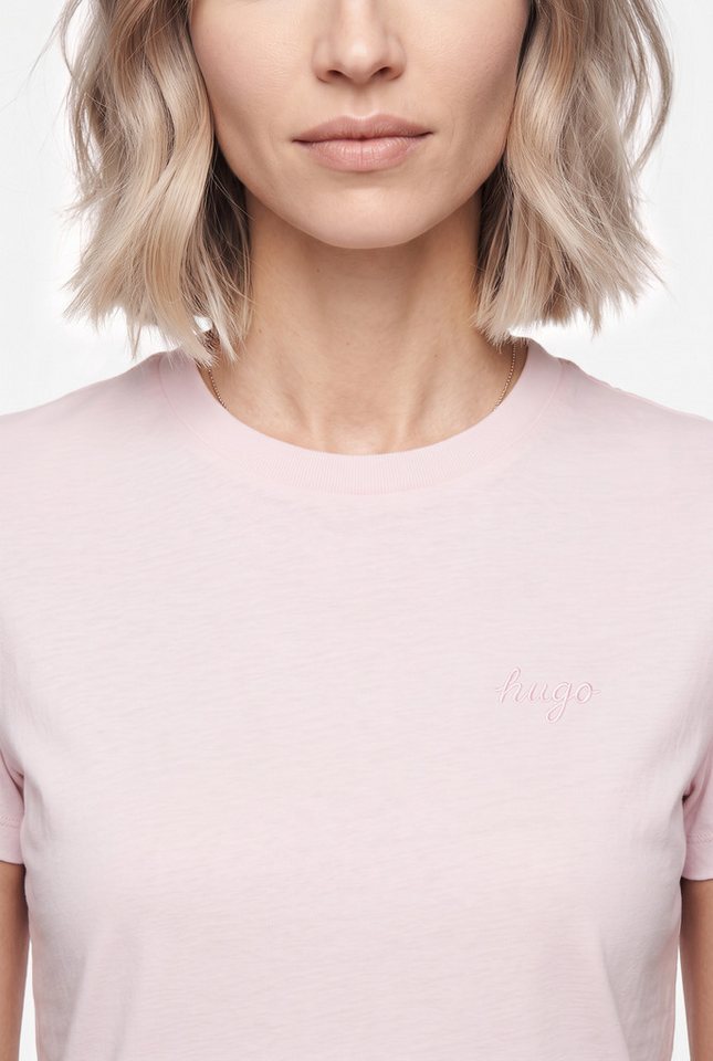 HUGO T-Shirt Damatee mit Logoschriftzug, reine Baumwolle – Bild 3 von 5