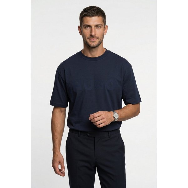 HUGO T-Shirt Dinkee Oversized-Fit, reine Baumwolle, Logo-Druck