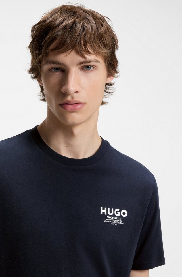 HUGO T-Shirt Nesptee Rundhalsausschnitt, Regular Fit, reine Baumwolle – Bild 2 von 5