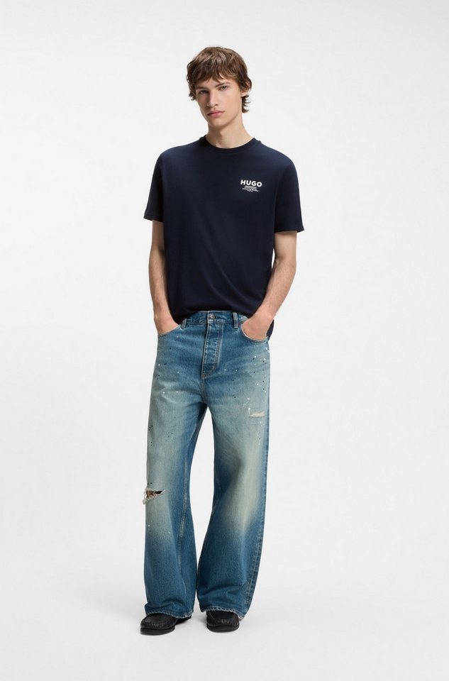 HUGO T-Shirt Nesptee Rundhalsausschnitt, Regular Fit, reine Baumwolle – Bild 3 von 5