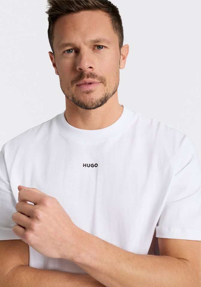 HUGO T-Shirt Rundhalsausschnitt, Relaxed Fit, Logo-Print – Bild 4 von 5