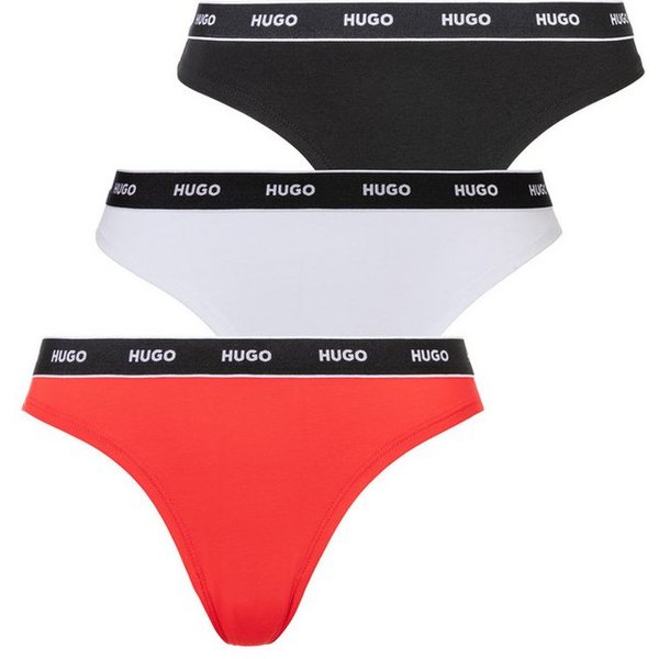 HUGO T-String TRIPLET THONG STRIPE (Packung, 3-St., 3) mit Logoschriftzug auf dem Bund