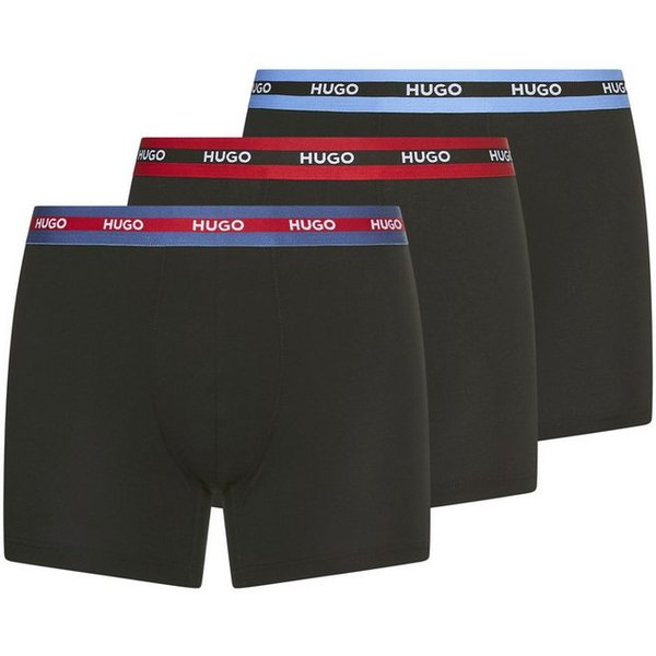 HUGO Trunk BOXERBR TRIPL PLANET kontrastfarbener Bund mit Logo