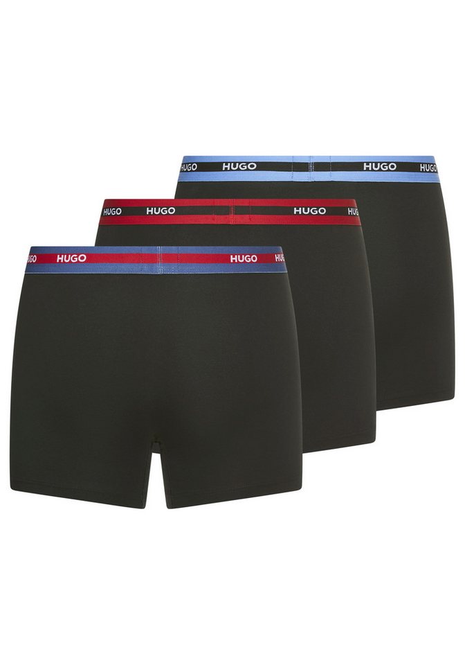 HUGO Trunk BOXERBR TRIPL PLANET kontrastfarbener Bund mit Logo – Bild 2 von 2