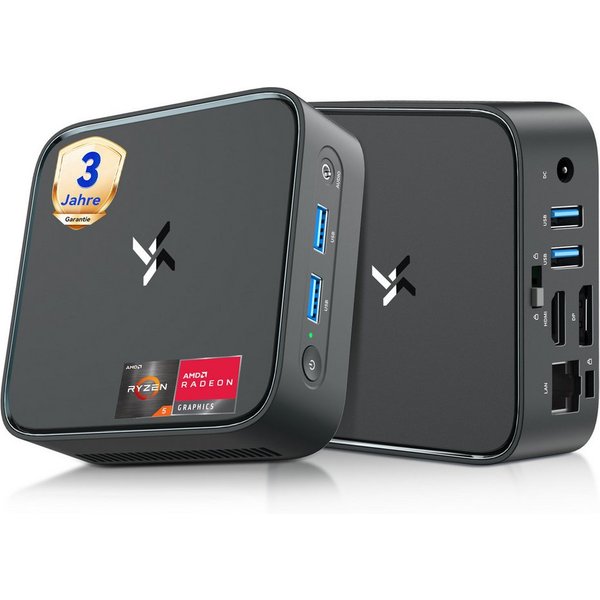 Huidun H80 AMD Ryzen 5, W11-Pro 16GB RAM 512GB SSD für Büro, Schule Mini-PC (AMD AMD Ryzen 5 3500U, AMD Ryzen 5 3500U, 16 GB RAM, 512 GB SSD, Windows 11 Pro, Wi