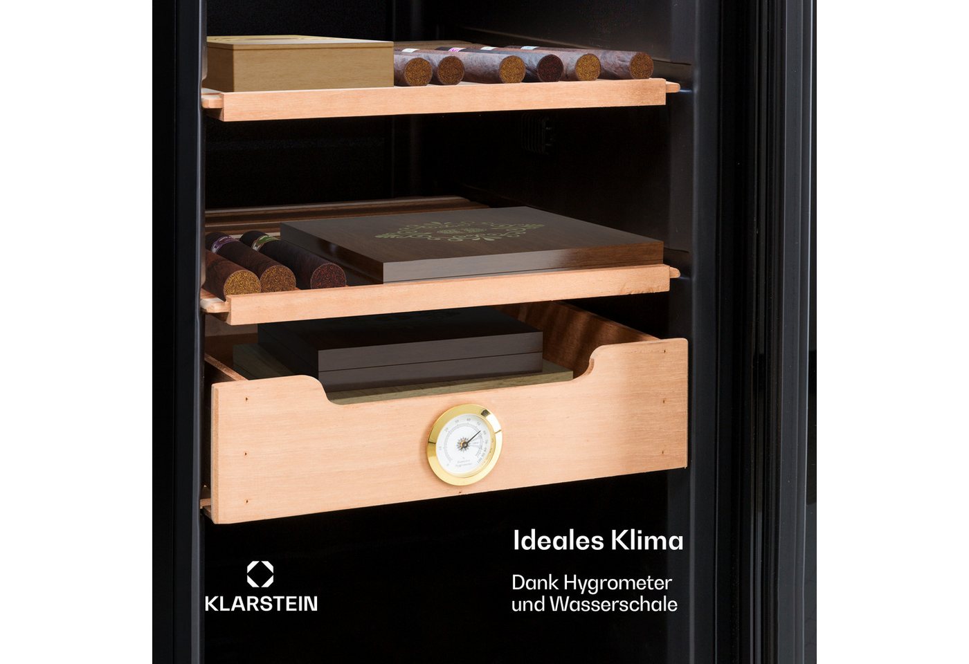 Klarstein Humidor Klarstein El Presidente 48 Zigarren-Humidor, Humidor Zigarre Humidor Befeuchter elektrisch Humidor Schrank – Bild 5 von 5