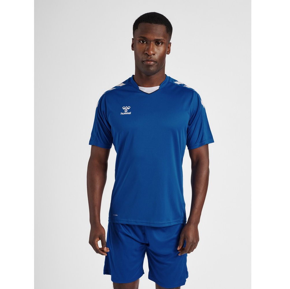hummel T-Shirt hmlCORE XK Poly Jersey (robuster Doppelstrick) Kurzarm dunkelblau – Bild 2 von 5
