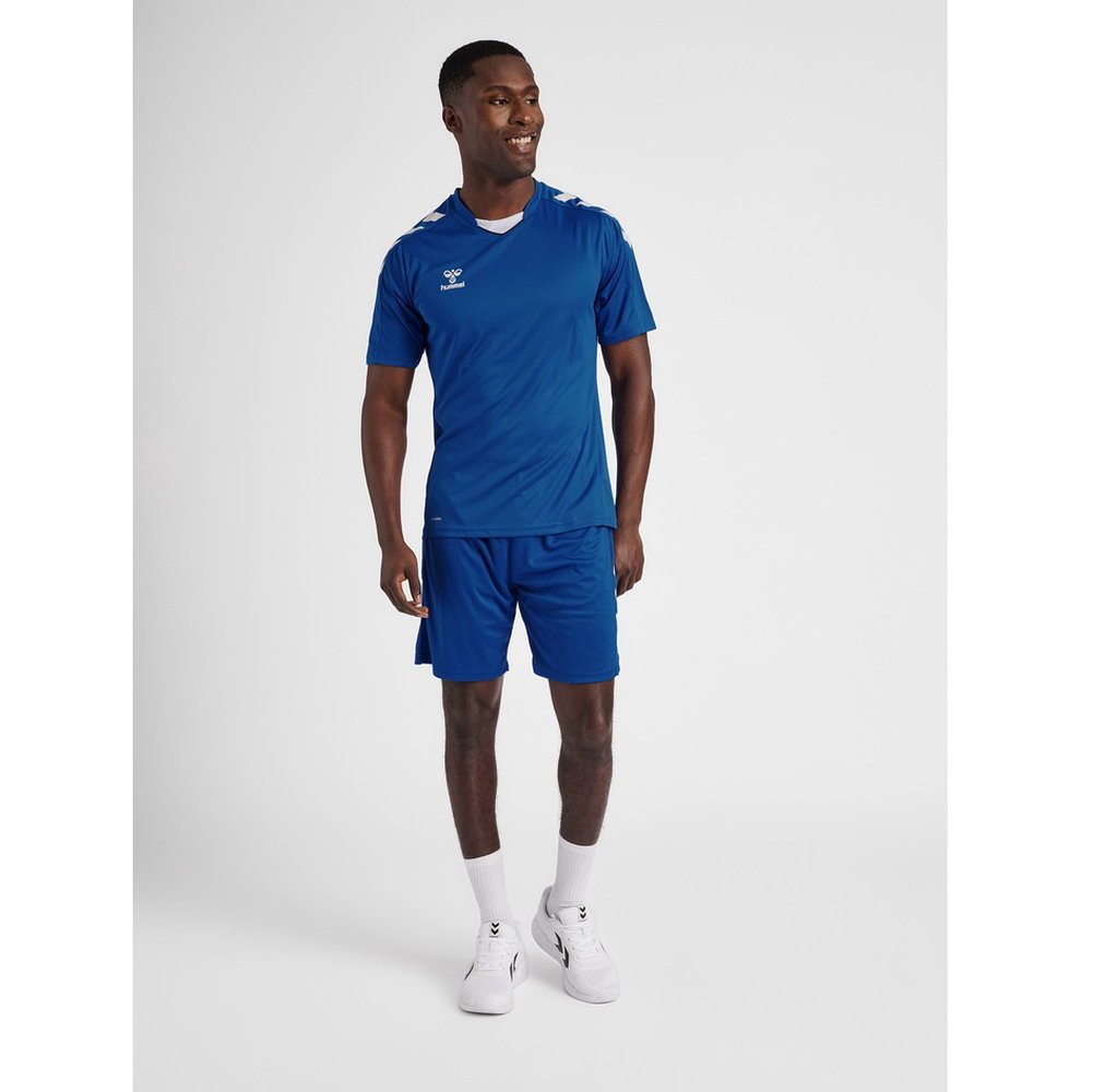 hummel T-Shirt hmlCORE XK Poly Jersey (robuster Doppelstrick) Kurzarm dunkelblau – Bild 4 von 5