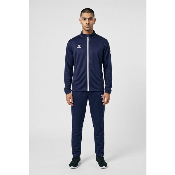 hummel Trainingsanzug HMLLOGO SUIT (2-tlg), zweiteiliges Set, ohne Kapuze, aus Polyester