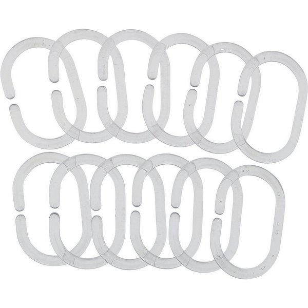 HundB Duschvorhangringe 12 Duschvorhanghaken transparent für Bad Vorhangringe, (Stück, 12-St., Ersatzhaken für Duschvorhang), Haken Ringe Aufhänger Clips Halter
