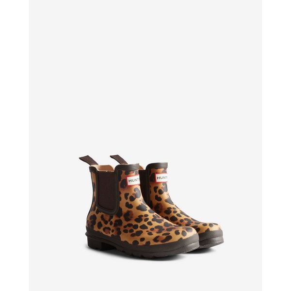 Hunter WOMENS ORIGINAL CHELSEA LEOPARD PRINT BO Gummistiefel wasserdicht