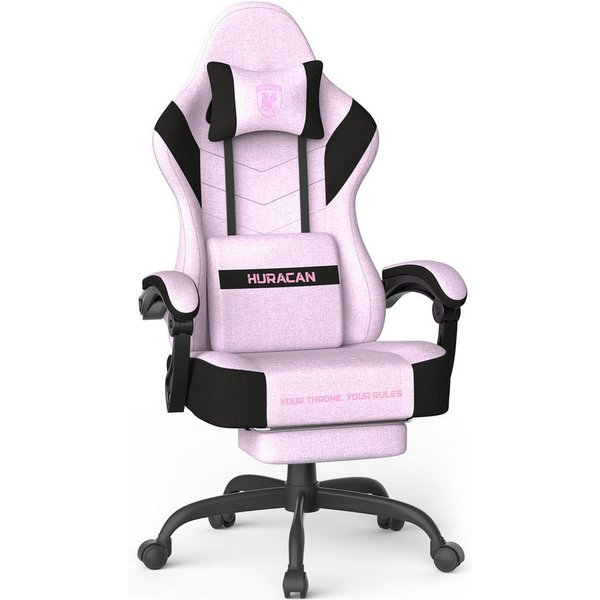 Huracan Gaming-Stuhl PC Stuhl,Gaming Sessel,mit Kopfstütze,Lumbarstütze,Fußstütze (Ergonomischer Gaming-Stuhl,90°–135° Neigung), 360° Drehbarer,ergonomisch Game