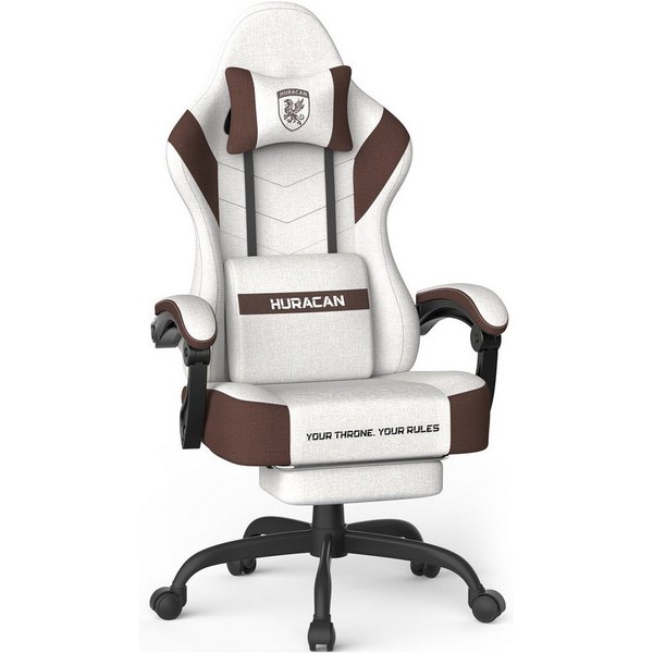 Huracan Gaming-Stuhl PC Stuhl,Gaming Sessel,mit Kopfstütze,Lumbarstütze,Fußstütze (Ergonomischer Gaming-Stuhl,90°–135° Neigung), 360° Drehbarer,ergonomisch Game