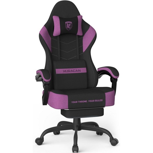 Huracan Gaming-Stuhl PC Stuhl,Gaming Sessel,mit Kopfstütze,Lumbarstütze,Fußstütze (Ergonomischer Gaming-Stuhl,90°–135° Neigung), 360° Drehbarer,ergonomisch Game