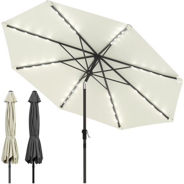 Huracan Sonnenschirm Strandschirm Neigbar, Sonnenschirme,Balkonschirm,Gartenschirm, Strandschirm mit/ohne LED, 300/350cm Durchmesser, neigbar/knickbar