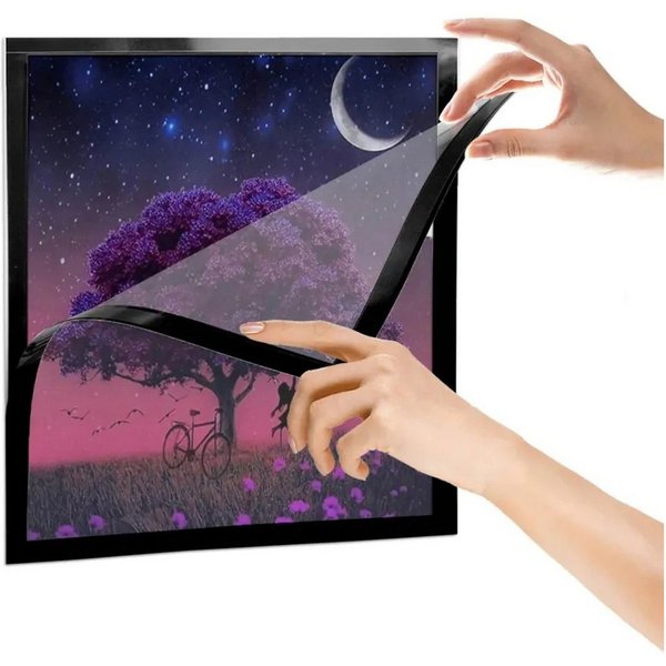 HURTNET Bilderrahmen Bilderrahmen 28,5x28,5 cm Magnetrahmen ohne Glas schwarz DIY, für 1 Bilder (Bilderrahmen Set 28,5x28,5 cm Magnetrahmen ohne Glas schwarz), 