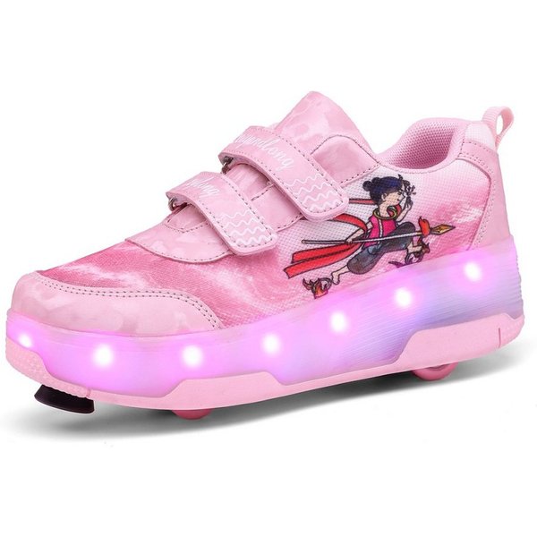 HUSK'SWARE Rollschuhe, (Vielseitige Anpassungsmöglichkeiten, strapazierfähig und langlebig, Komfortabel und atmungsaktiv, Coole LED-Beleuchtung), Rutschfeste un
