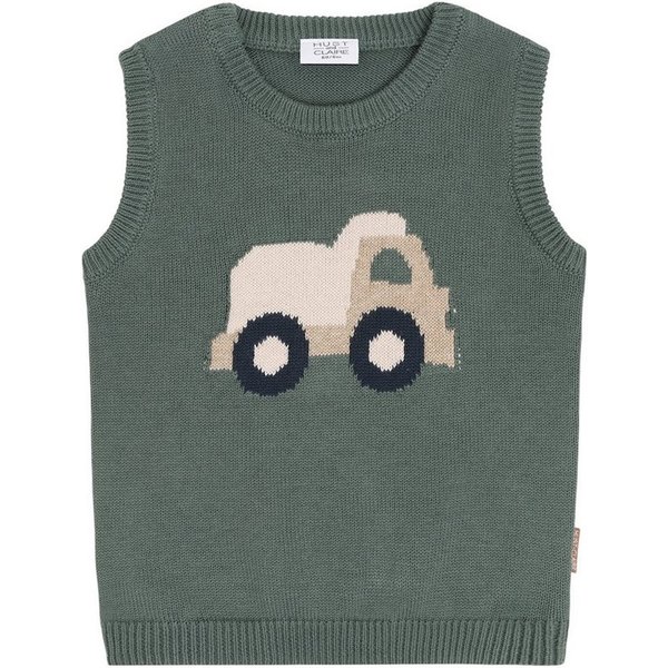 Hust & Claire Pullunder HCPerry Lorry (1-tlg) HCPerry Lorry Strickweste mit Fahrzeugmotiv – Balsam Green