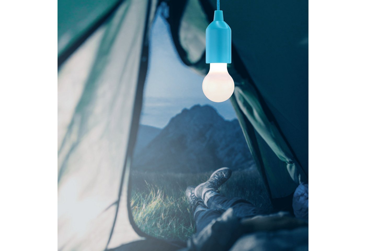 HyCell LED Gartenleuchte Pull-Light Set mit Zugschalter, Warmweiß LED 22 Stunden Leuchtdauer, LED – Bild 3 von 4
