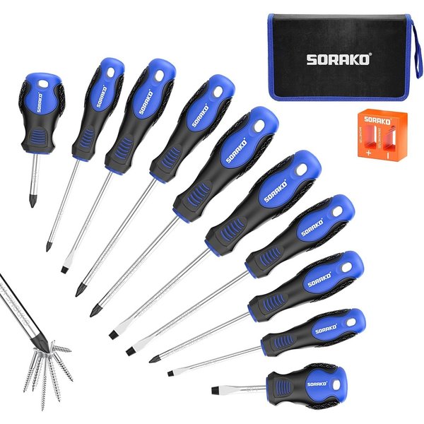 HYCHIKA Bit-Schraubendreher 11-teiliges Magnet-Schraubendreher-Set Kreuz+Schlitz, (11 St)
