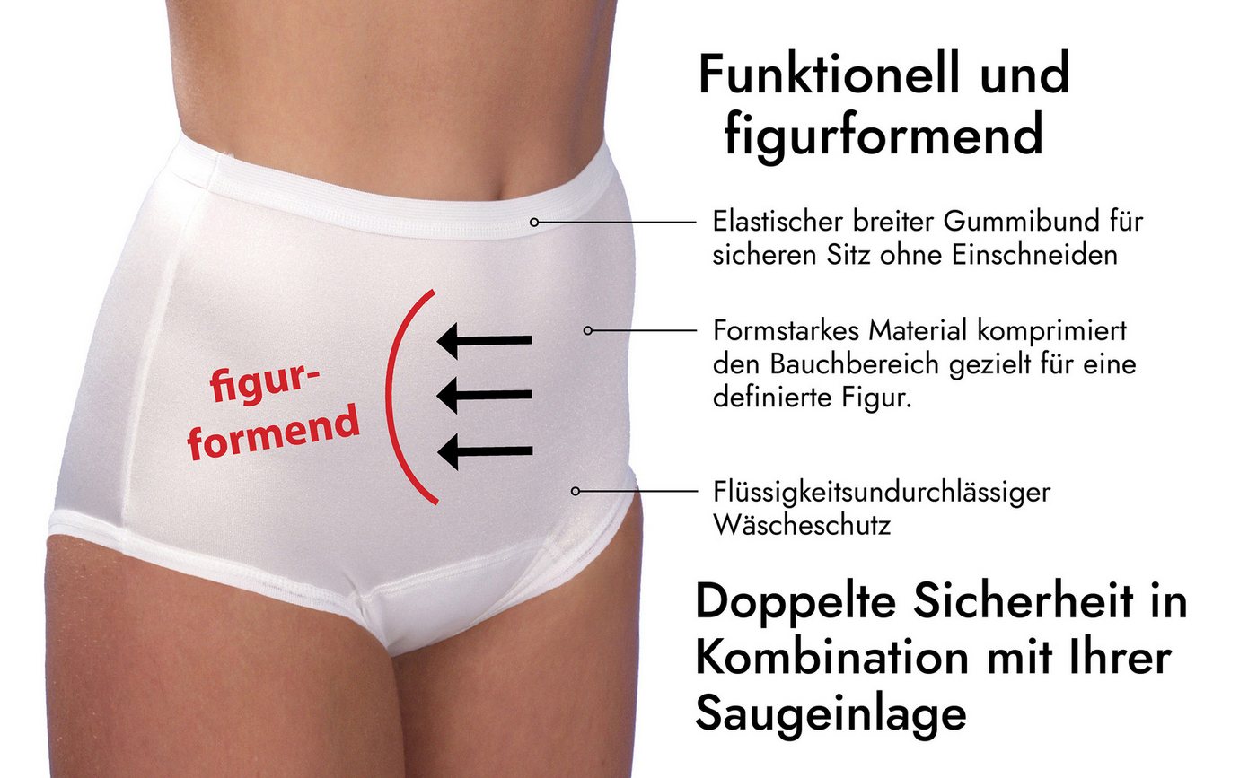 Hydas Inkontinenzslip mit Shaping-Effekt - figurformend, trägt sich wie gewohnte Unterwäsche Sicherer Halt durch breites Gummiband, hautfreundlich & hygienisch – Bild 2 von 5