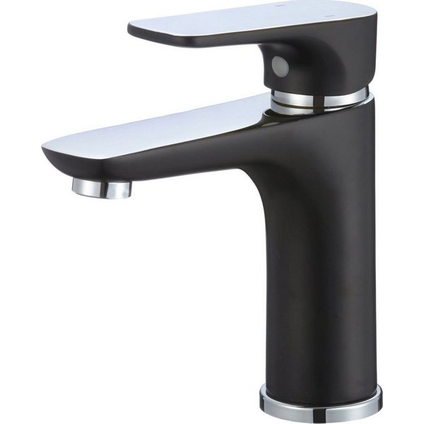 Hydroland Waschtischarmatur Senja Black Einhebelmischer Waschbecken Wasserhahn Badarmatur schwarz/chrom SENJA