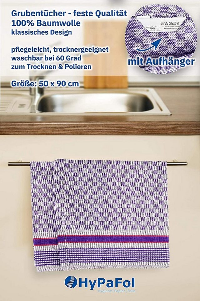 Hypafol Geschirrtuch Grubentücher 100% Baumwolle, 50x90 cm, (10-tlg), pflegeleicht und bei 60° waschbar – Bild 4 von 4