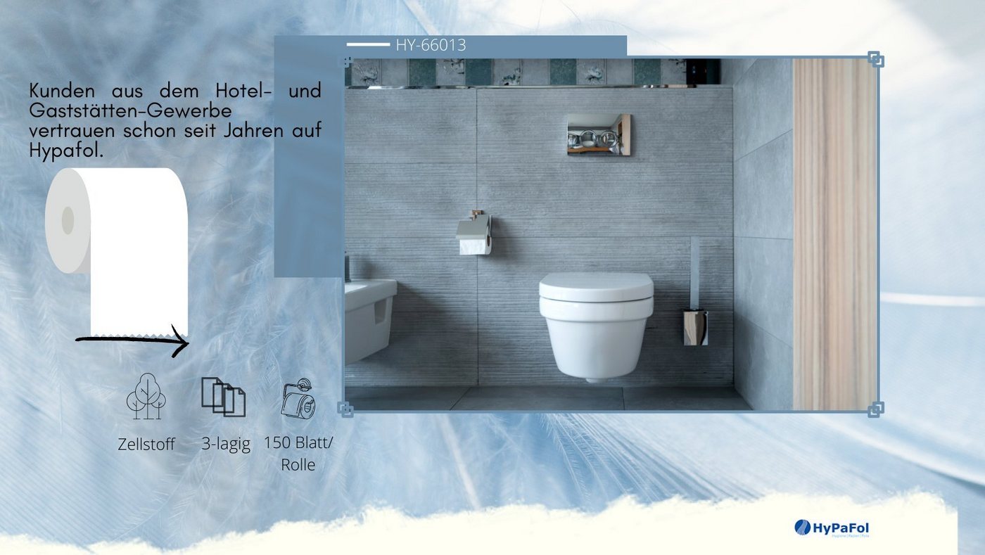 Hypafol Toilettenpapier 3-lagig, 96 Rollen, 150 Blatt, motivgeprägt (96-St) – Bild 5 von 5