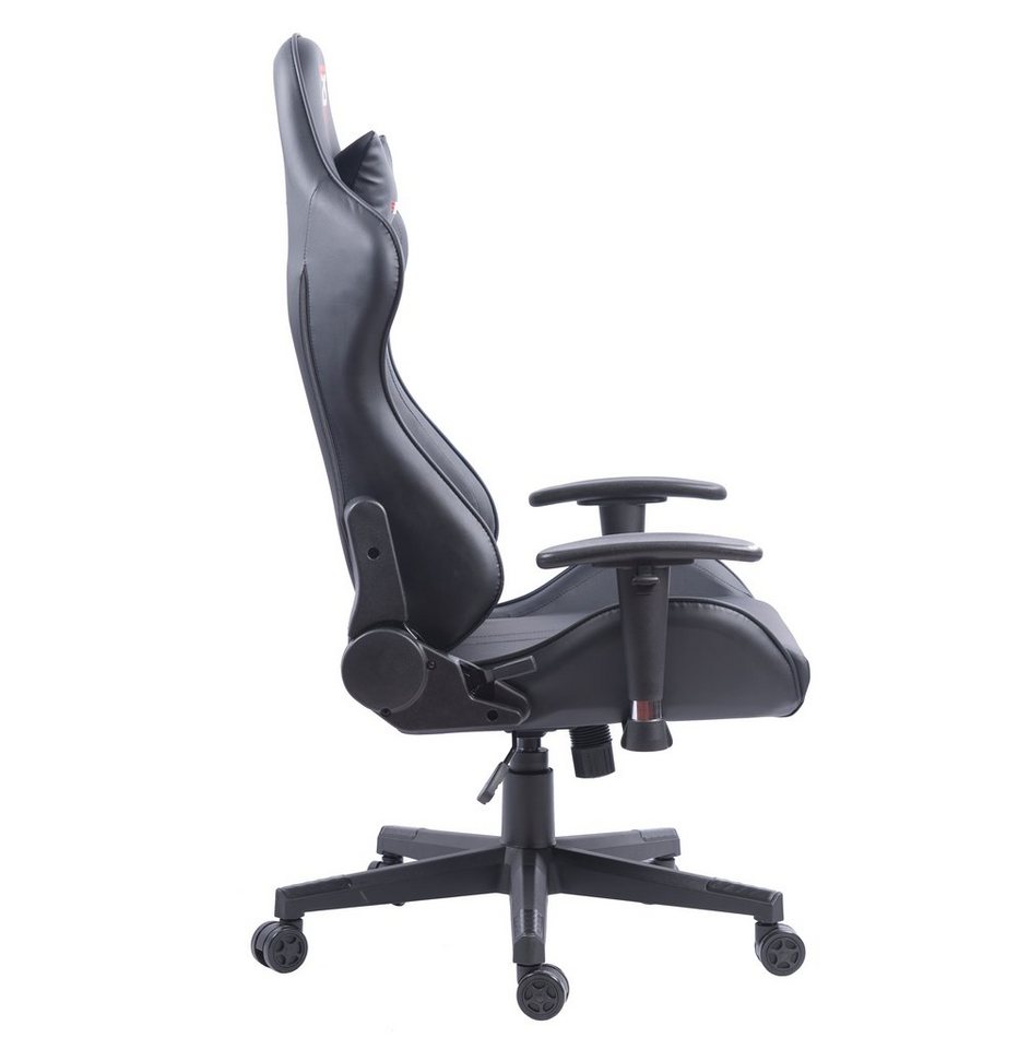 Hyrican Gaming-Stuhl "Striker Copilot" schwarz, Kunstleder, ergonomischer Gamingstuhl, Bürostuhl, Schreibtischstuhl, geeignet für Kinder und Jugendliche – Bild 3 von 5