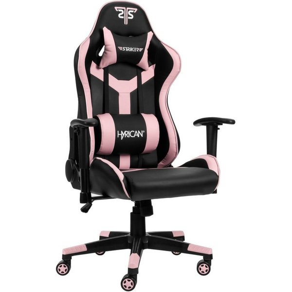 Hyrican Gaming-Stuhl "Striker Copilot" schwarz/pink, Kunstleder, ergonomischer Gamingstuhl, Bürostuhl, Schreibtischstuhl, geeignet für Jugendliche und Erwachsen