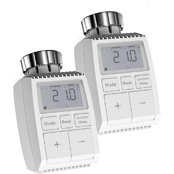 Hyrican Heizkörperthermostat programmierbares Heizkörperthermostat, Frostschutz, Nachtabsenkung, (2 St) mit Tag/Woche/Wochenend-Planer