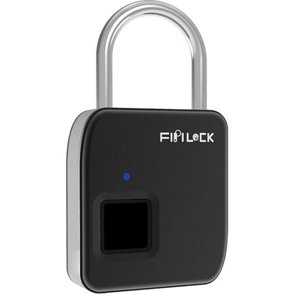 Hyrican Smart-Home-Vorhängeschloss Smart Lock, Fingerabdruck, Fahrradschloss, biometrisch, Zinklegierung, (1-tlg), USB Typ-C, schwarz/silber