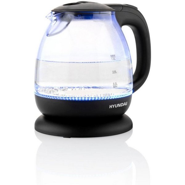 Hyundai Wasserkocher VK101, 1 l, 1100 W, 1100 W, automatische Deckelöffnung und Abschaltung, Spirale für Kabel