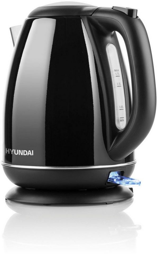 Hyundai Wasserkocher VK302B, 1,7 l, 2200 W, Edelstahl, Doppelsicherheitssystem, transparenter Deckel – Bild 2 von 5