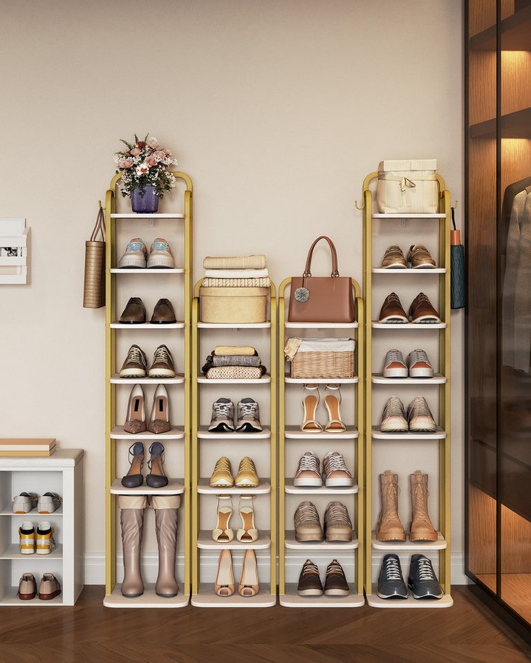 HZUANERI Schuhregal, Vertikal, 8 Etagen, für kleine Räume, 1-tlg., Freistehend, verstellbar, mit großem Stauraum – Bild 5 von 5