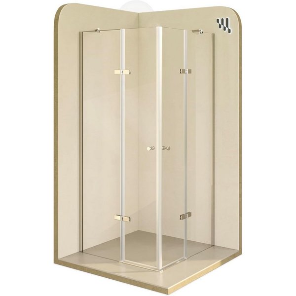 i-flair Eckdusche Duschkabine Alice aus durchsichtigem ESG, Höhe 180 cm, 80x80 cm, BxT: 80x80 cm, Einscheibensicherheitsglas, ohne Duschtasse, mit hochwertigen 