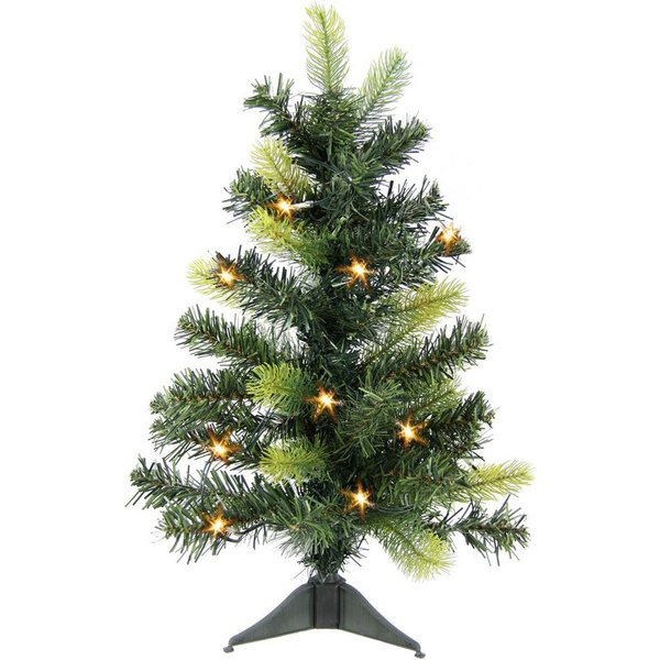 I.GE.A. Künstlicher Weihnachtsbaum LED-Tannenbaum, Mini Christbaum Weichnadel Kunsttanne Dekobaum Weihnachtsdeko Tanne