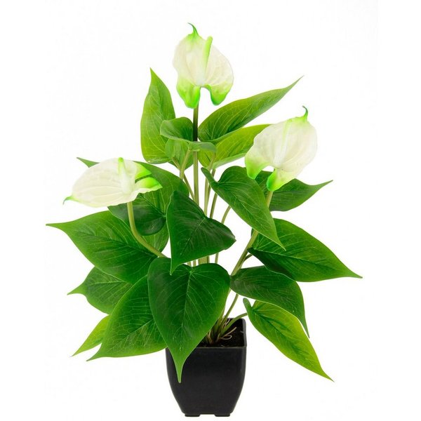 Kunstblume Anthuriumpflanze, I.GE.A., Höhe 42 cm, Anthurien Pflanze im Topf Anthurieexotisch Flamingopflanze